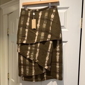 Olive Tie-Dye Layered Skirt